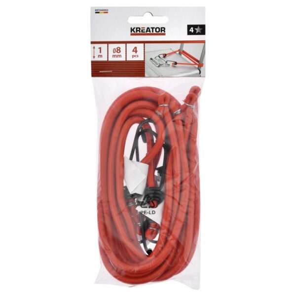 JUEGO 4 BANDAS ELASTICAS 8MMX100CM KRTH40902