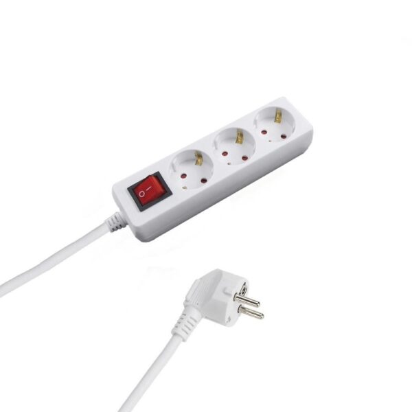 BASE MULTIPLE  3 TOMAS CABLE+INT 1.5M BCO ALLSHINE