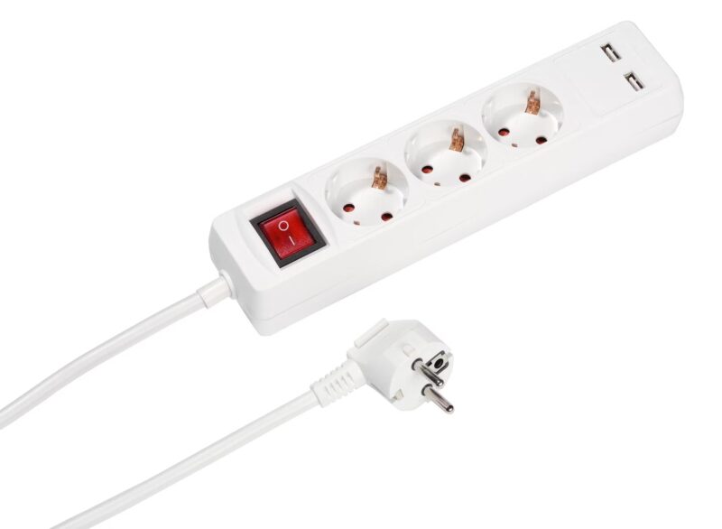 BASE MULTIPLE  3 TOMAS CABLE+INT+USB+C 1.5M BLANCO